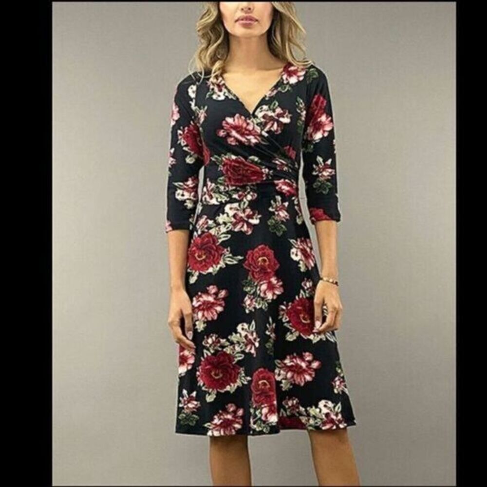 Bella Flore Women’s Surplus Dress sz 3X Stretch NEW #X972